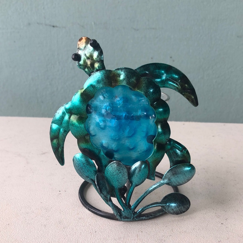 Decorative Metal Turtle Candle Holder